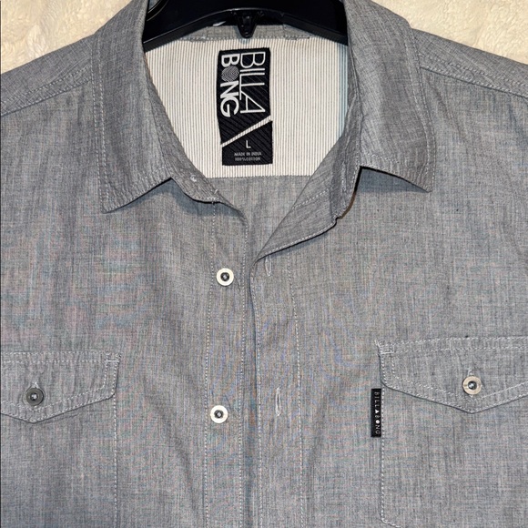Billabong Men's Gray Casual Button Down Shirt - Picture 5 of 6
